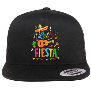 Let's Fiesta For Funny Cinco De Mayo Costume Party Flat Bill Trucker Hat