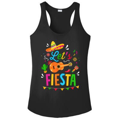 Let's Fiesta For Funny Cinco De Mayo Costume Party Ladies PosiCharge Competitor Racerback Tank