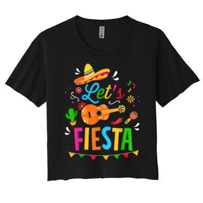 Let's Fiesta For Funny Cinco De Mayo Costume Party Women's Crop Top Tee