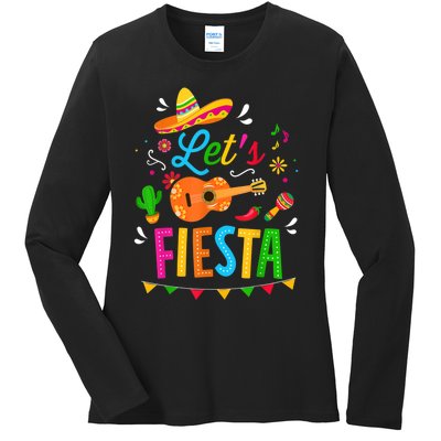 Let's Fiesta For Funny Cinco De Mayo Costume Party Ladies Long Sleeve Shirt