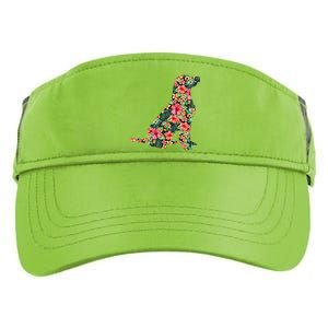 Labrador Flower Funny Dog Silhouette Floral Gifts Adult Drive Performance Visor