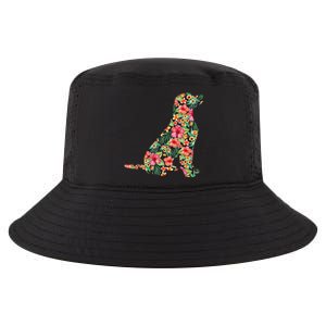 Labrador Flower Funny Dog Silhouette Floral Gifts Cool Comfort Performance Bucket Hat