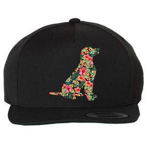 Labrador Flower Funny Dog Silhouette Floral Gifts Wool Snapback Cap