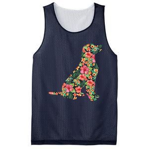 Labrador Flower Funny Dog Silhouette Floral Gifts Women Men Mesh Reversible Basketball Jersey Tank