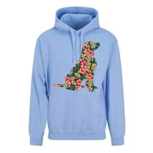 Labrador Flower Funny Dog Silhouette Floral Gifts Women Men Unisex Surf Hoodie