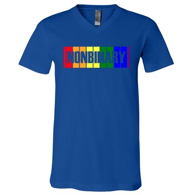 Lgbt Funny Gay Lesbian Bisexual Pride Nonbinary Great Gift V-Neck T-Shirt