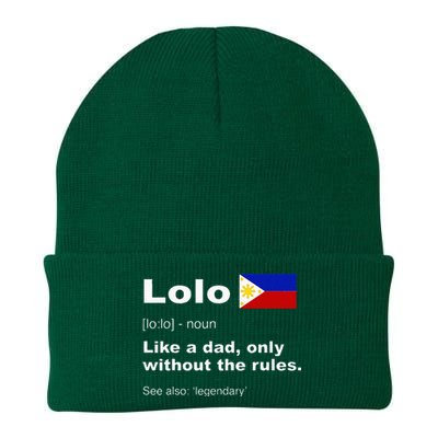 Lolo Filipino Grandpa Definition Funny Fathers Day Knit Cap Winter Beanie