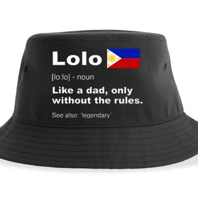 Lolo Filipino Grandpa Definition Funny Fathers Day Sustainable Bucket Hat