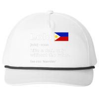 Lolo Filipino Grandpa Definition Funny Fathers Day Snapback Five-Panel Rope Hat