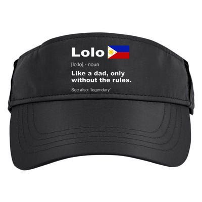 Lolo Filipino Grandpa Definition Funny Fathers Day Adult Drive Performance Visor