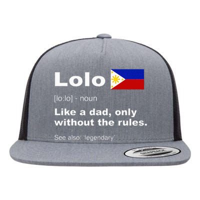 Lolo Filipino Grandpa Definition Funny Fathers Day Flat Bill Trucker Hat