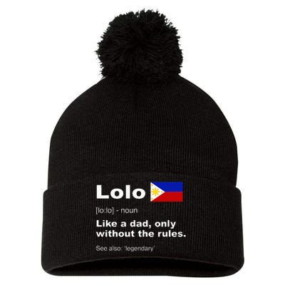 Lolo Filipino Grandpa Definition Funny Fathers Day Pom Pom 12in Knit Beanie