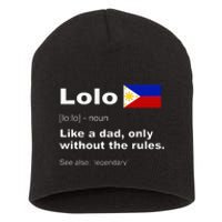 Lolo Filipino Grandpa Definition Funny Fathers Day Short Acrylic Beanie