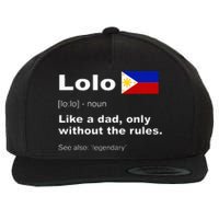 Lolo Filipino Grandpa Definition Funny Fathers Day Wool Snapback Cap