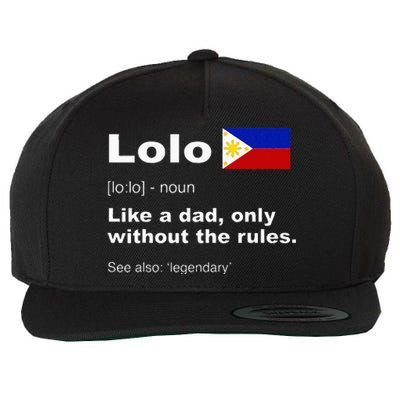 Lolo Filipino Grandpa Definition Funny Fathers Day Wool Snapback Cap