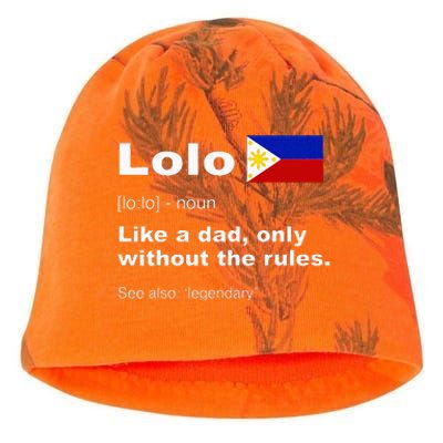 Lolo Filipino Grandpa Definition Funny Fathers Day Kati - Camo Knit Beanie