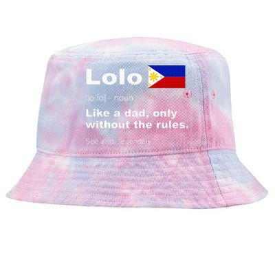 Lolo Filipino Grandpa Definition Funny Fathers Day Tie-Dyed Bucket Hat