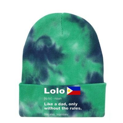 Lolo Filipino Grandpa Definition Funny Fathers Day Tie Dye 12in Knit Beanie