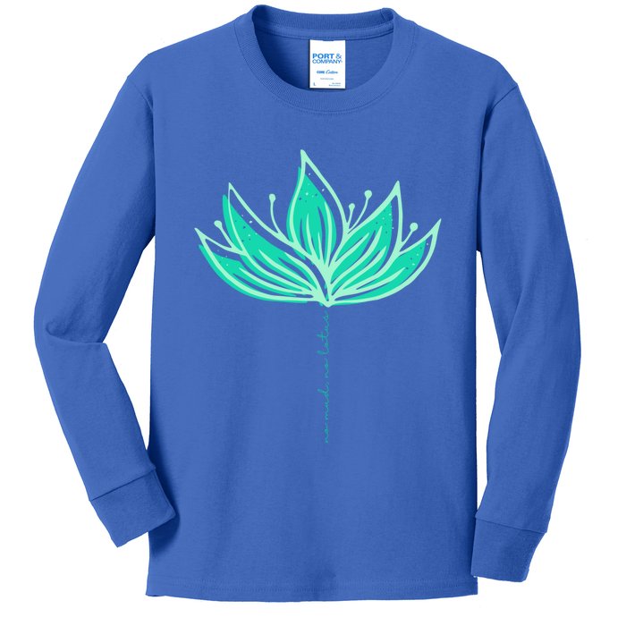 Lotus Flower Green Yoga Meditation No Mud No Lotus Zen Gift Kids Long Sleeve Shirt