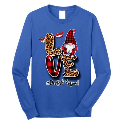 Love Funny Gnome Dental Squad Dentist Valentine's Day Dental Gift Long Sleeve Shirt