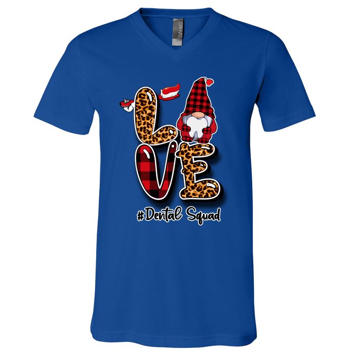 Love Funny Gnome Dental Squad Dentist Valentine's Day Dental Gift V-Neck T-Shirt