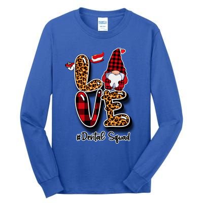 Love Funny Gnome Dental Squad Dentist Valentine's Day Dental Gift Tall Long Sleeve T-Shirt