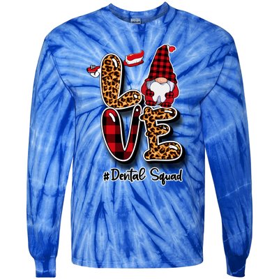 Love Funny Gnome Dental Squad Dentist Valentine's Day Dental Gift Tie-Dye Long Sleeve Shirt