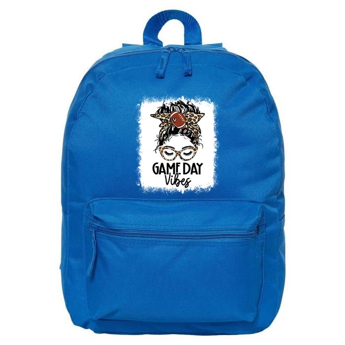 Leopard Football Game Day Vibes Football Mom Mothers Day Gift 16 in Basic Backpack