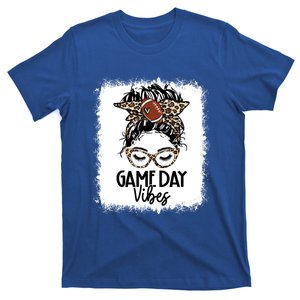 Leopard Football Game Day Vibes Football Mom Mothers Day Gift T-Shirt