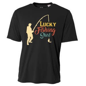 Lucky Fishing Gift For Fishing Dad Cooling Performance Crew T-Shirt