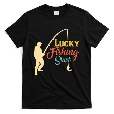 Lucky Fishing Gift For Fishing Dad T-Shirt