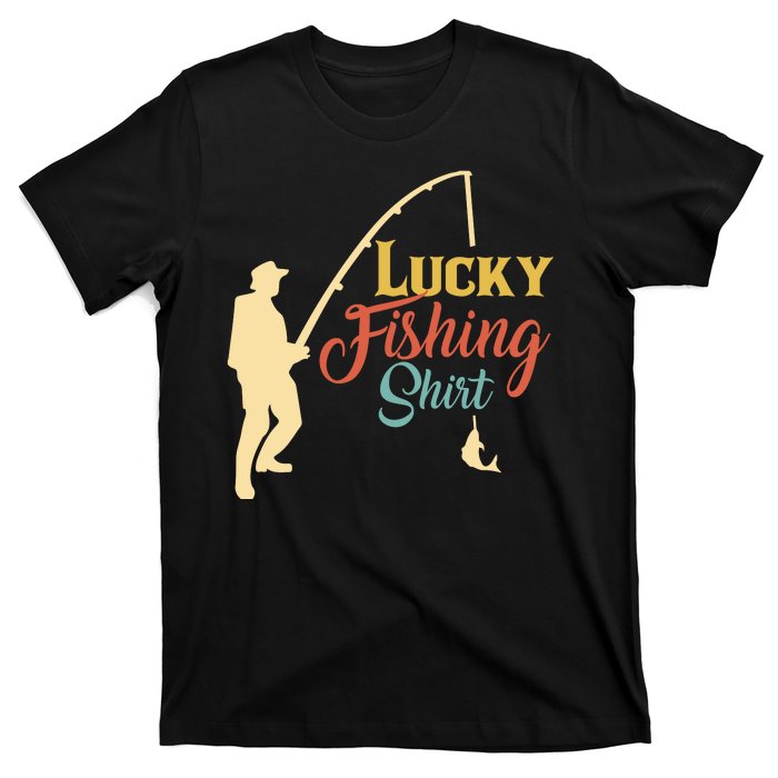 Lucky Fishing Gift For Fishing Dad T-Shirt