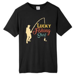 Lucky Fishing Gift For Fishing Dad Tall Fusion ChromaSoft Performance T-Shirt