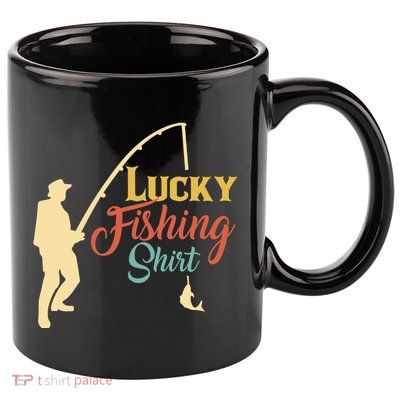 Lucky Fishing Gift For Fishing Dad 11oz C Handle Ceramic Mug