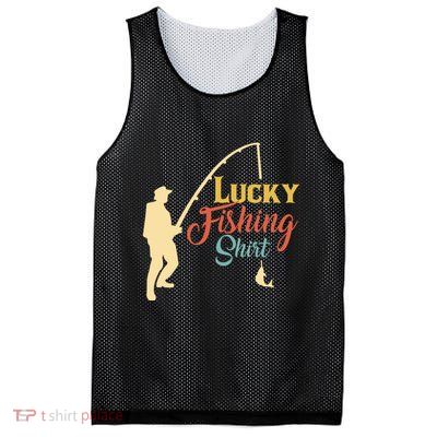 Lucky Fishing Gift For Fishing Dad Mesh Reversible Basketball Jersey Tank