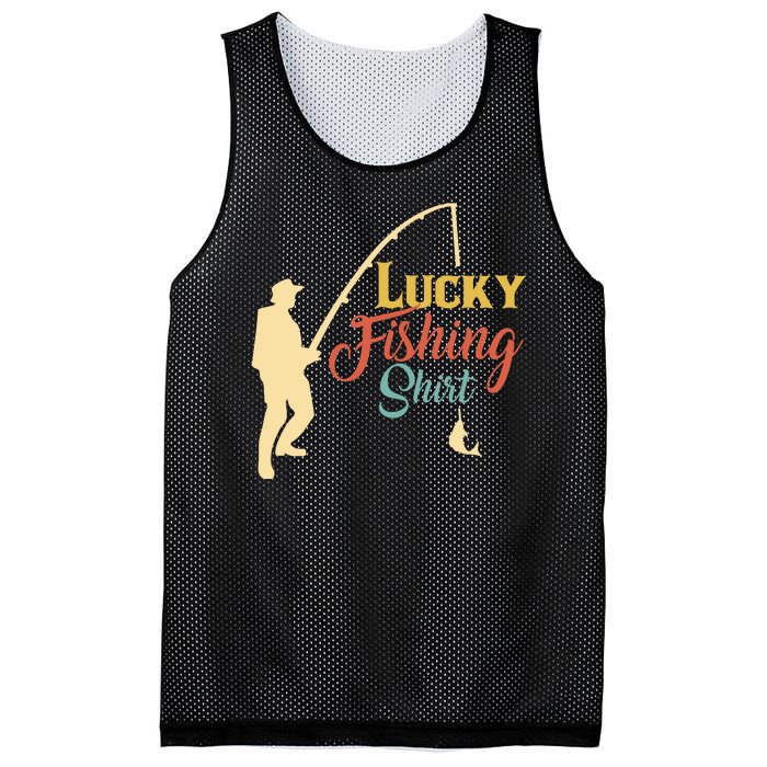 Lucky Fishing Gift For Fishing Dad Mesh Reversible Basketball Jersey Tank