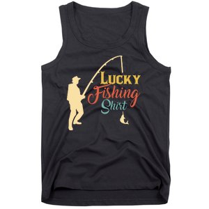 Lucky Fishing Gift For Fishing Dad Tank Top