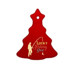 Lucky Fishing Gift For Fishing Dad Ceramic Tree Ornament