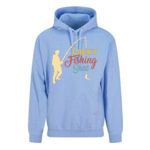 Lucky Fishing Gift For Fishing Dad Unisex Surf Hoodie