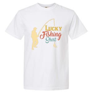 Lucky Fishing Gift For Fishing Dad Garment-Dyed Heavyweight T-Shirt