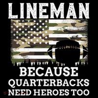 Lineman Football Gift Patriotic American Flag Camouflage T-Shirt