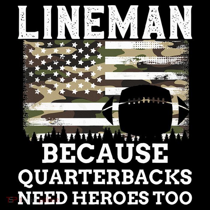 Lineman Football Gift Patriotic American Flag Camouflage Tall T-Shirt