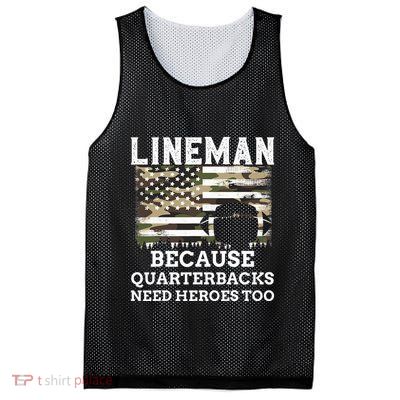 Lineman Football Gift Patriotic American Flag Camouflage Mesh Reversible Basketball Jersey Tank