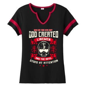 Line Funny Gift Line Worker The 8th Day God Created Line Gift Ladies Halftime Notch Neck Tee