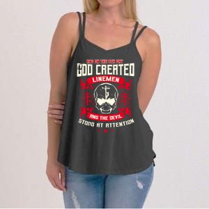 Line Funny Gift Line Worker The 8th Day God Created Line Gift Women's Strappy Tank