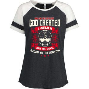 Line Funny Gift Line Worker The 8th Day God Created Line Gift Enza Ladies Jersey Colorblock Tee