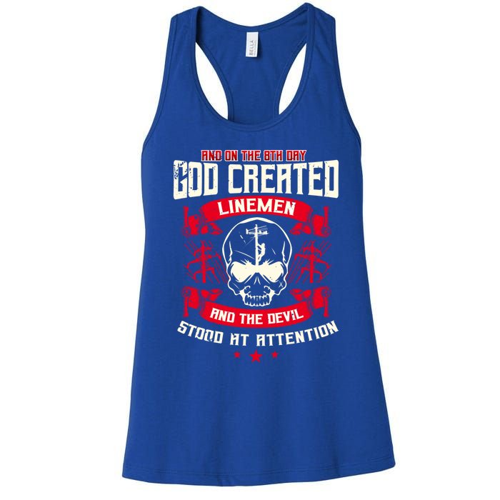 Line Funny Gift Line Worker The 8th Day God Created Line Gift Women's Racerback Tank