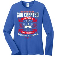 Line Funny Gift Line Worker The 8th Day God Created Line Gift Ladies Long Sleeve Shirt