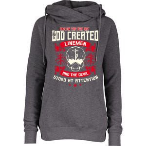 Line Funny Gift Line Worker The 8th Day God Created Line Gift Womens Funnel Neck Pullover Hood