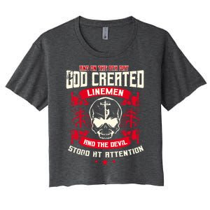 Line Funny Gift Line Worker The 8th Day God Created Line Gift Women's Crop Top Tee